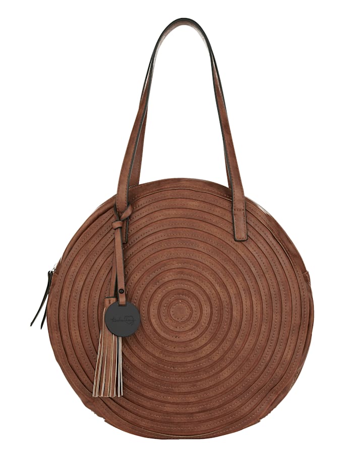Taschenherz Handbag in a round design, Cognac