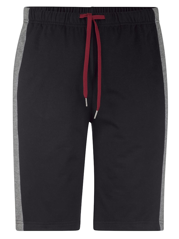 John F. Gee Pantalon de jogging à taille extensible, Noir/Bordeaux/Gris