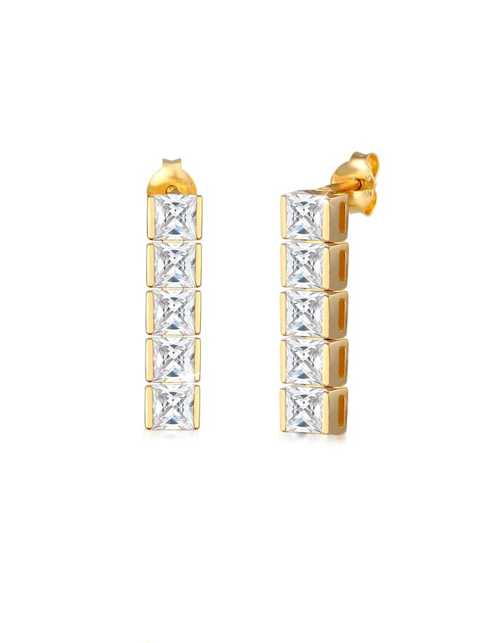 Elli Premium Ohrringe Ohrhänger Zirkonia Kristalle Funkelnd 925 Silber, Gold