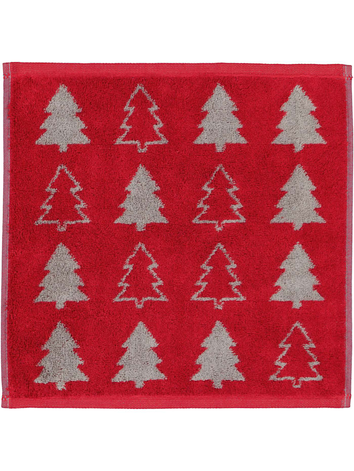 Seiftücher 3er Pack Christmas Edition Tannenbäume bordeaux - 22 30x30 cm 100% Baumwolle