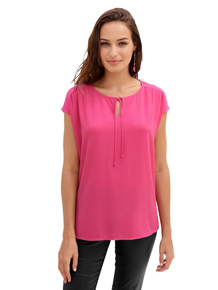 AMY VERMONT Shirtbluse aus modischem Materialmix, Pink