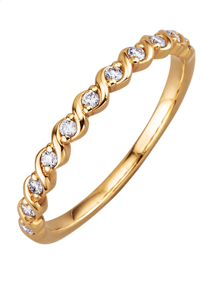 Diemer Diamant Damenring mit Brillanten in Gelbgold 585, Gelbgoldfarben
