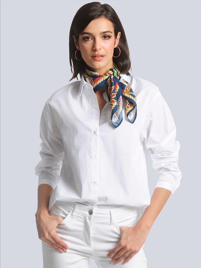 Alba Moda Blouse avec foulard imprimé, Blanc