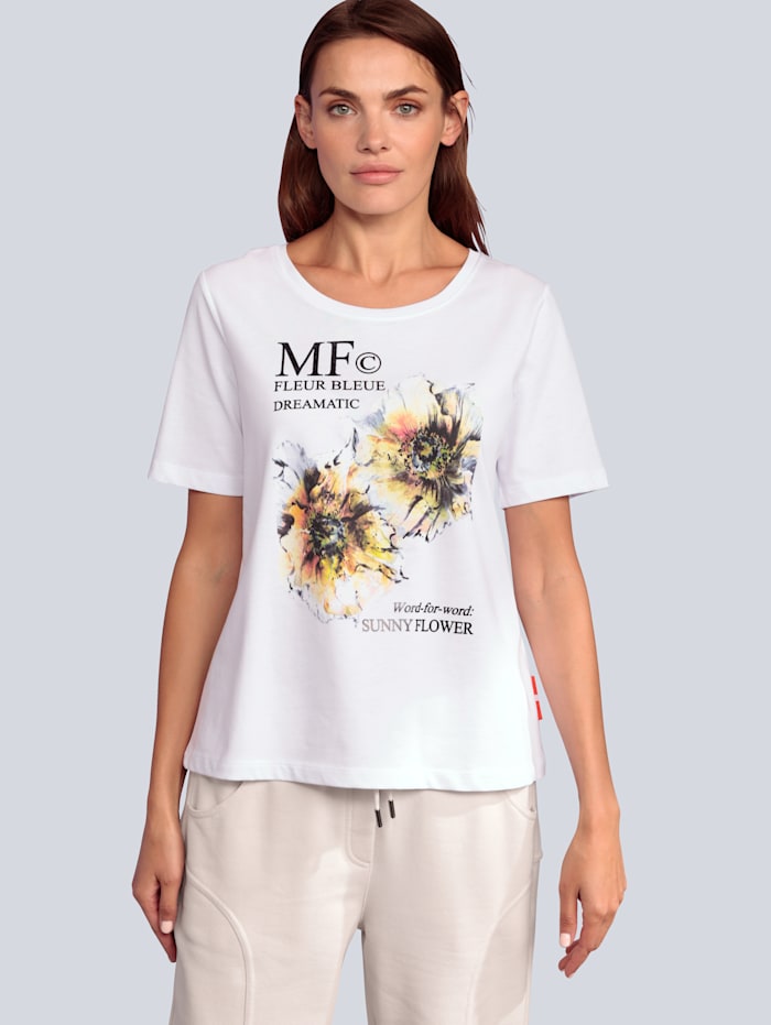 MARGITTES Shirt mit floralem Motiv, Weiß