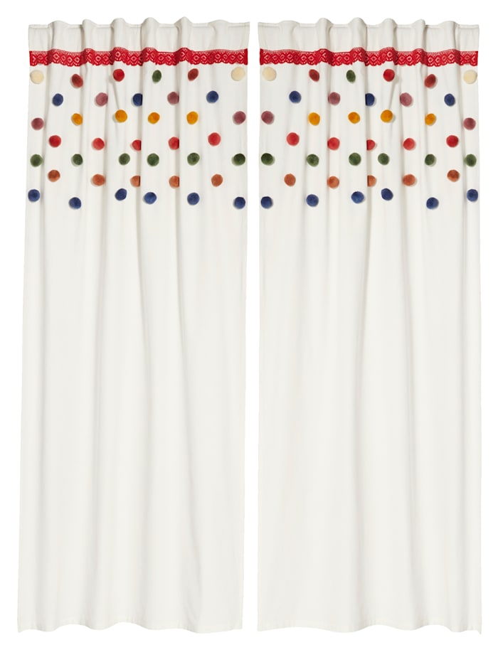 impré Vorhang-Set, 2-tlg., Creme-Weiß/Multicolor
