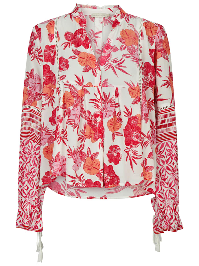 Eve in Paradise Luftige Bluse mit raffiniertem Muster aus natuerlicher Viskose, Pink