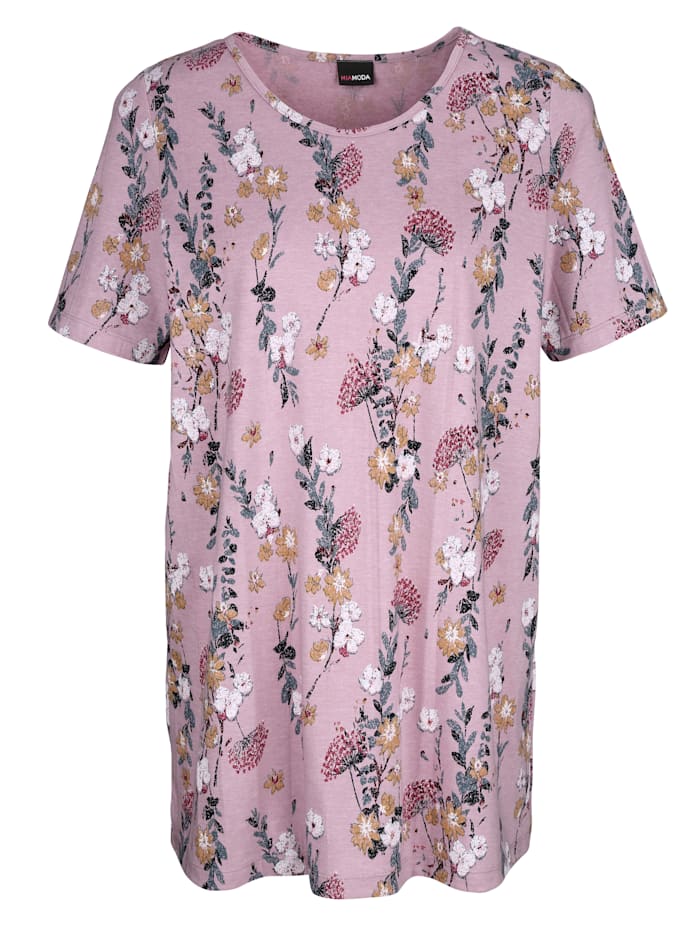 MIAMODA Longshirt met bloemenprint rondom, Mauve