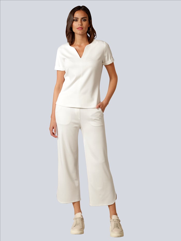 Alba Moda Jerseyhose in Culotteform, Off-white