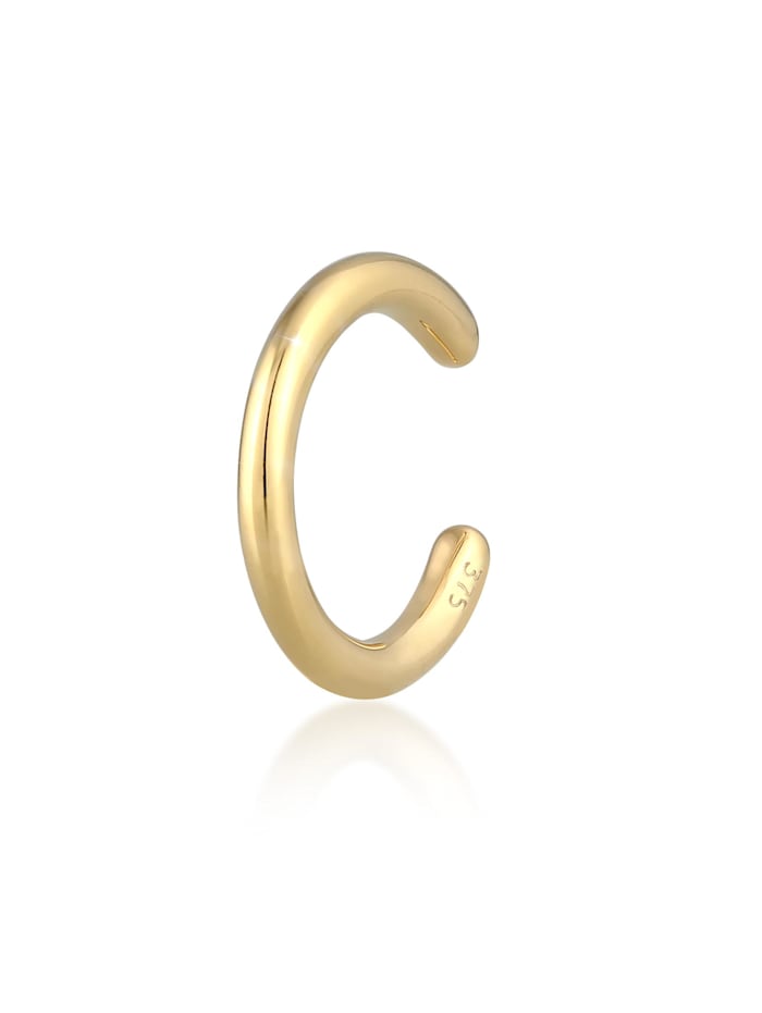 Elli Premium Ohrringe Single Earcuff Basic Trend Blogger 375 Gelbgold, Gold