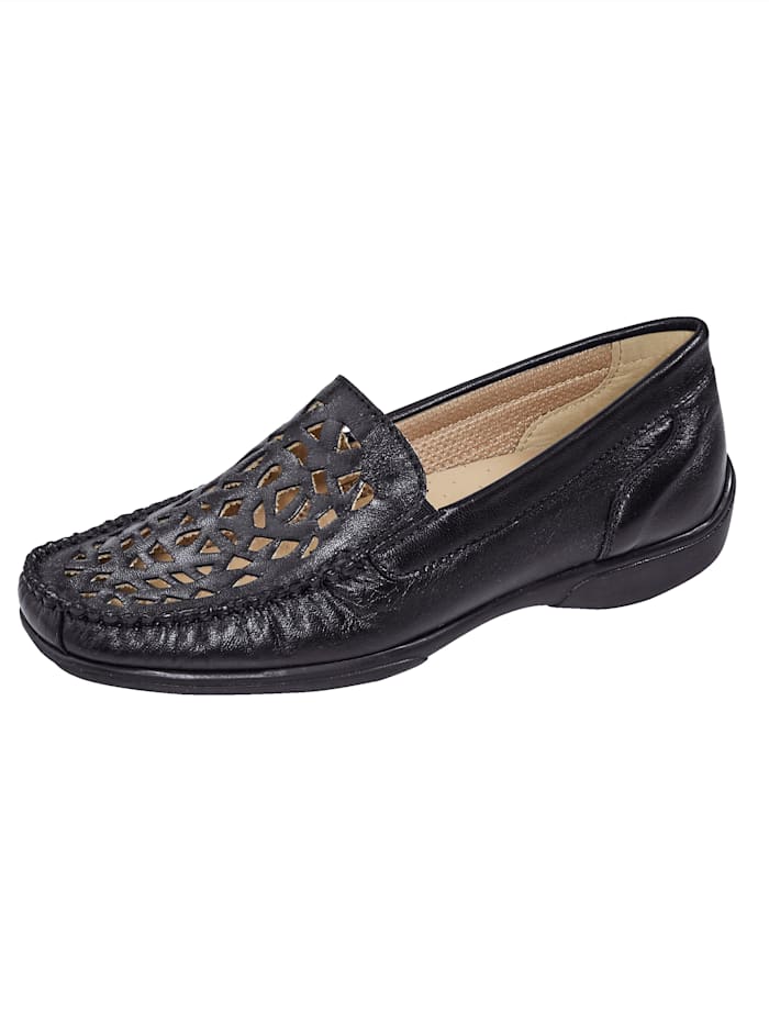 Naturläufer Loafers with cutout detailing, Black