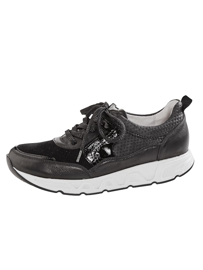 Waldläufer Sneakers à semelle de marche à coussin d'air, Noir