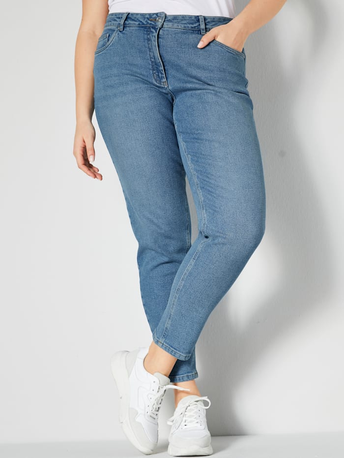 Sara Lindholm Jeans met gerecycled katoen, Light blue