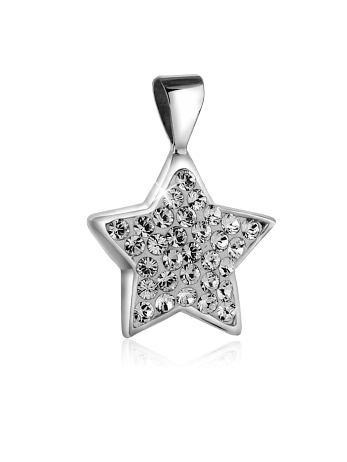 Nenalina Anhänger Stern Star Astro  Kristalle 925 Silber, Silber