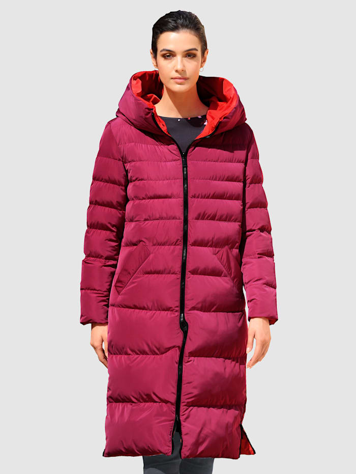 Alba Moda Prešívaný kabát obojstranný model, Pink/Oranžová