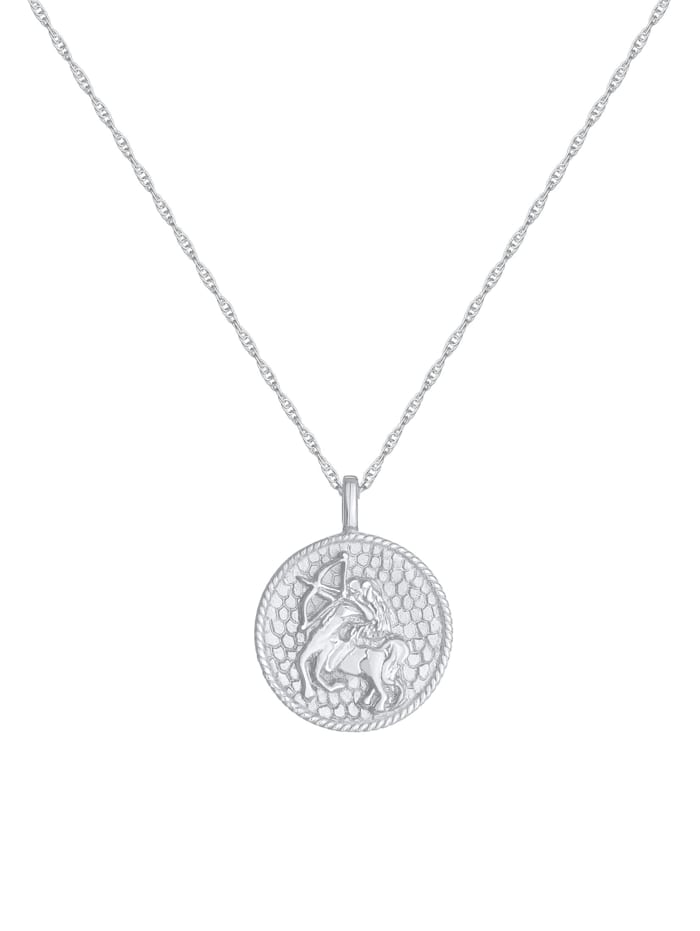 Halskette Sternzeichen Schütze Astro Münze 925 Silber