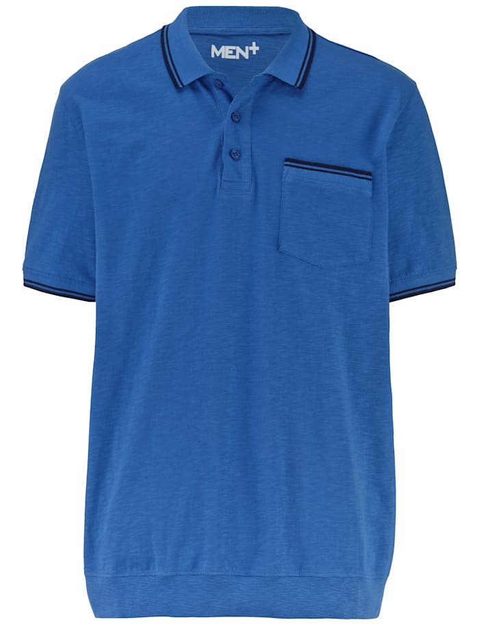 Men Plus Poloshirt Spezialschnitt, Blau