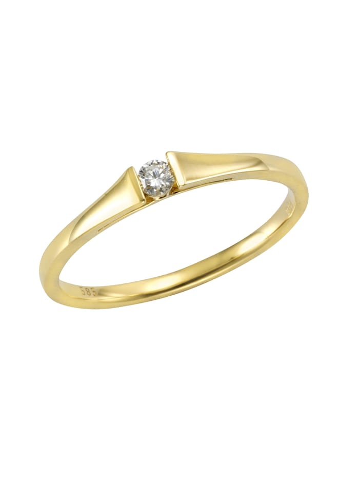 Orolino Ring 585/- Gold Brillant weiß Brillant Glänzend 0,08ct., gelb