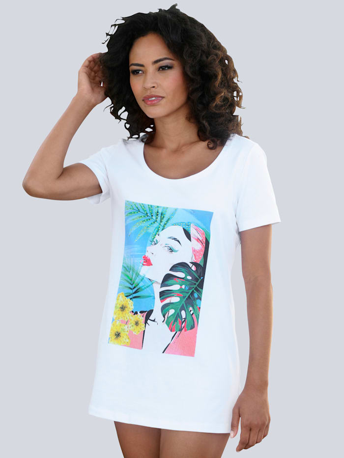Alba Moda T-shirt orné de strass, Blanc