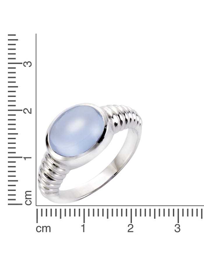 Ring 925/- Sterling Silber Quarz (beh.) hellblau Glänzend
