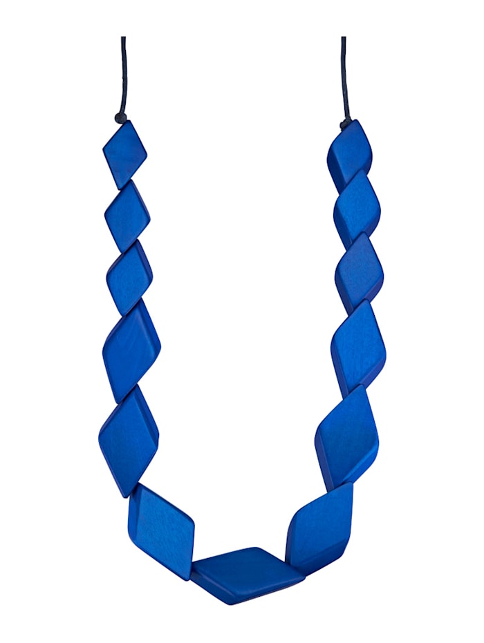 KLiNGEL Collier avec éléments en bois, Bleu