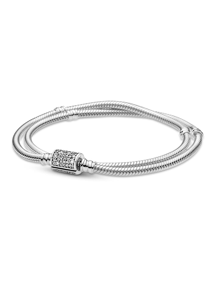 Pandora 2rhg. Armband mit weißen synth. Zirkonia - 599544C01-D21, Silberfarben
