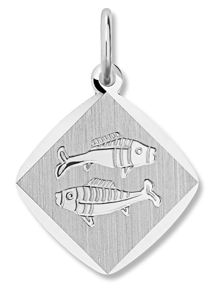 One Element Sternzeichen Anhänger Fische aus 925 Silber, silber