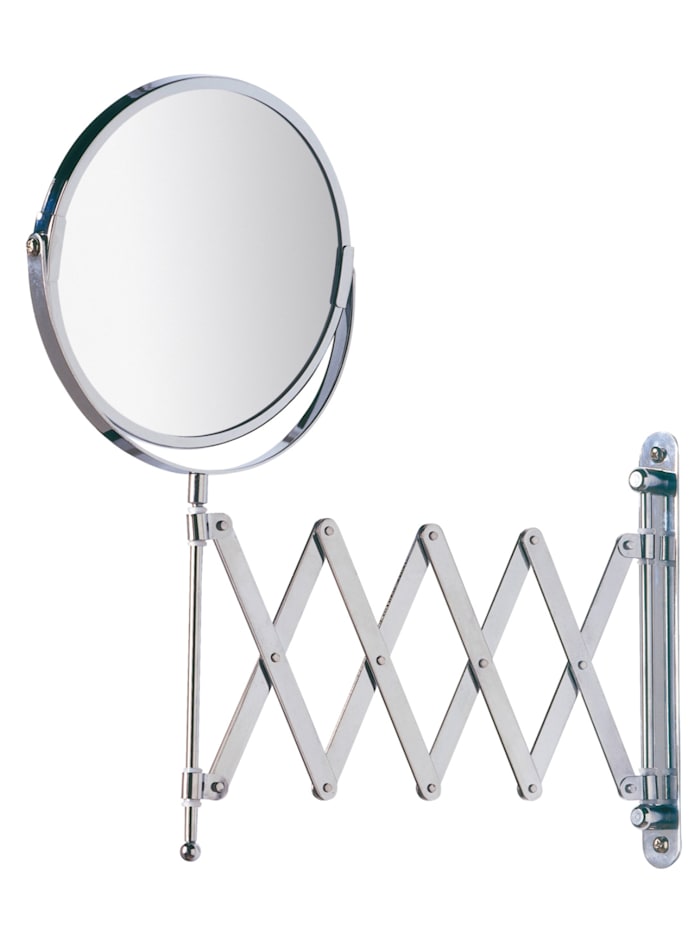 Wenko Kosmetik-Wandspiegel Teleskop Exclusiv, Wandspiegel, 3-fach Vergrößerung, Chrom