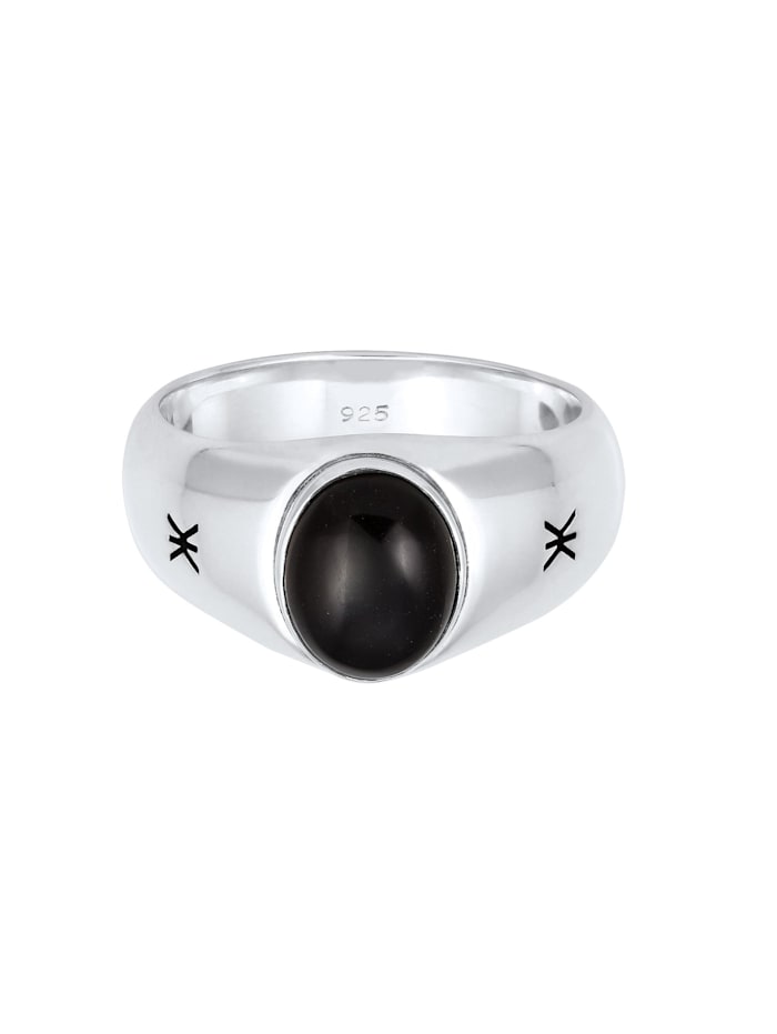 Ring Herren Siegelring Onyx Oval Basic 925 Silber