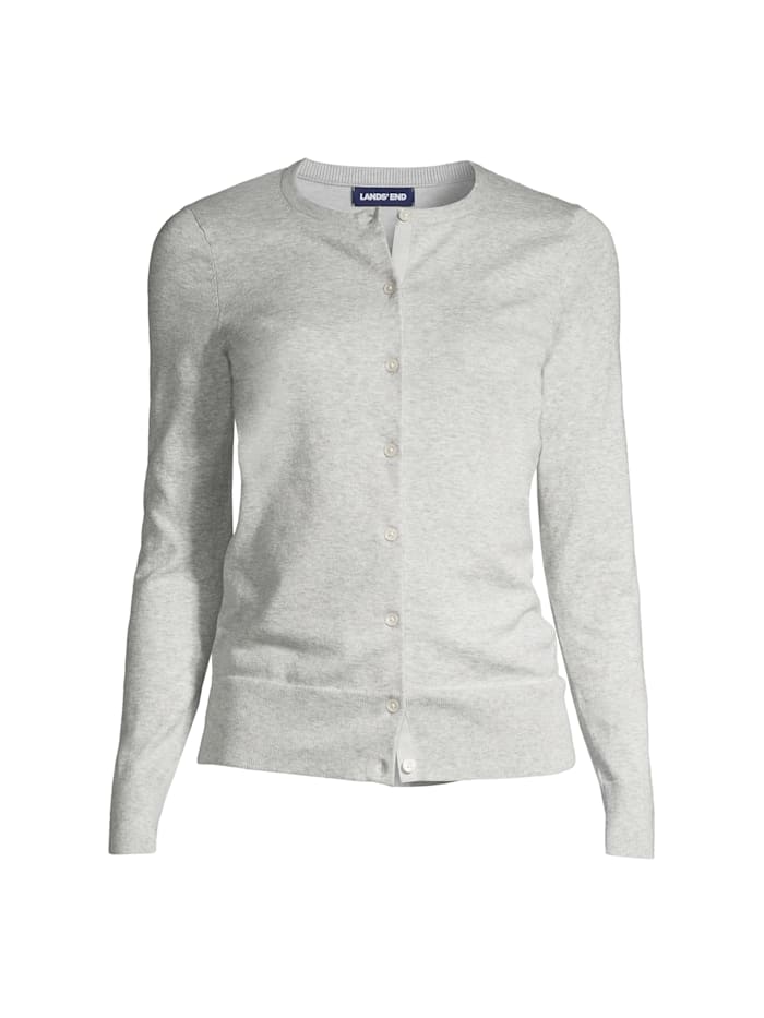 Lands´ End Feinstrick-Cardigan Plus Size aus Supima-Baumwolle, grau