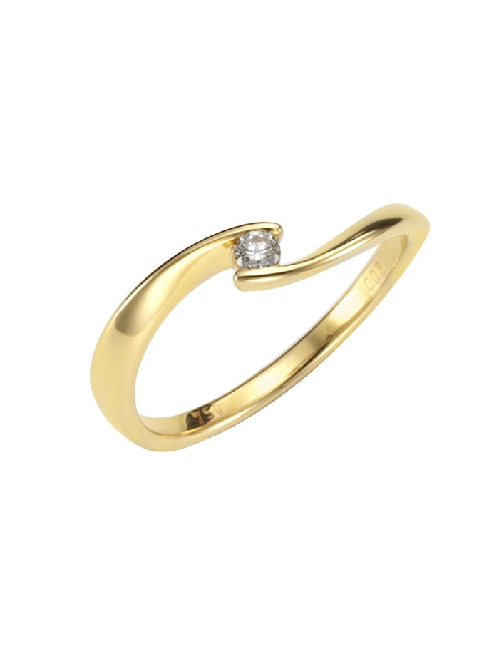 Orolino Ring 750/- Gold Brillant weiß Glänzend 0,06ct., gelb