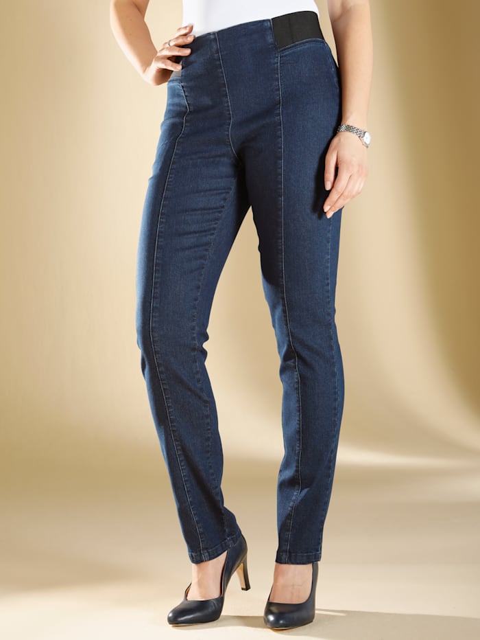 m. collection Jeans met flatterende naden, Blue stone