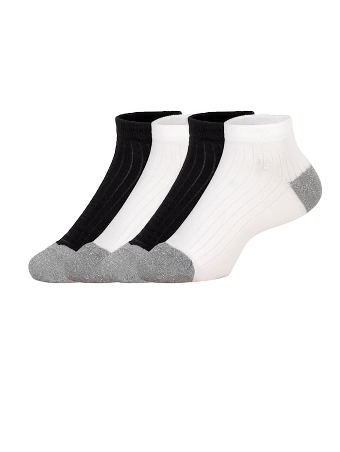 TruYou Sneaker ponožky - 4 páry v balení, biela/čierna