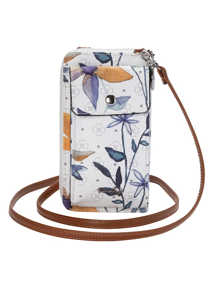 Taschenherz Mobilväska med blommigt mönster, Offwhite/Flerfärgad