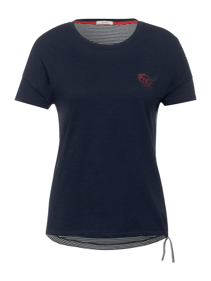 Cecil T-Shirt mit Streifenprint, deep blue