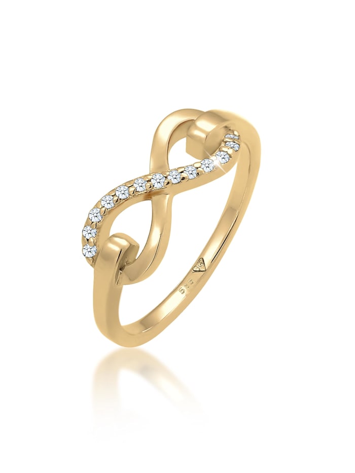 Elli DIAMONDS Ring Infinity Symbol Diamant (0.065 Ct.) 585 Gelbgold, Gold