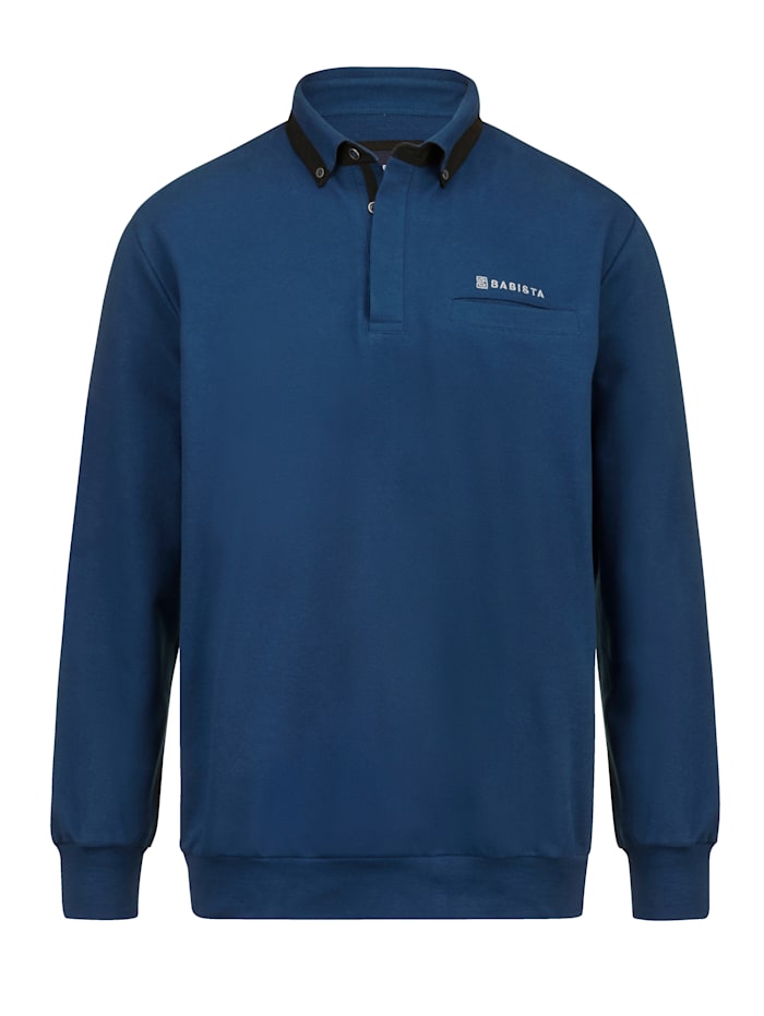 BABISTA Sweatshirt met button-downkraag, Blauw