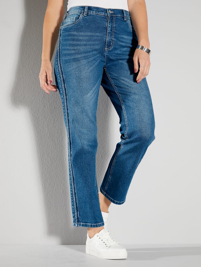 MIAMODA Jeans met versiering opzij, Blauw