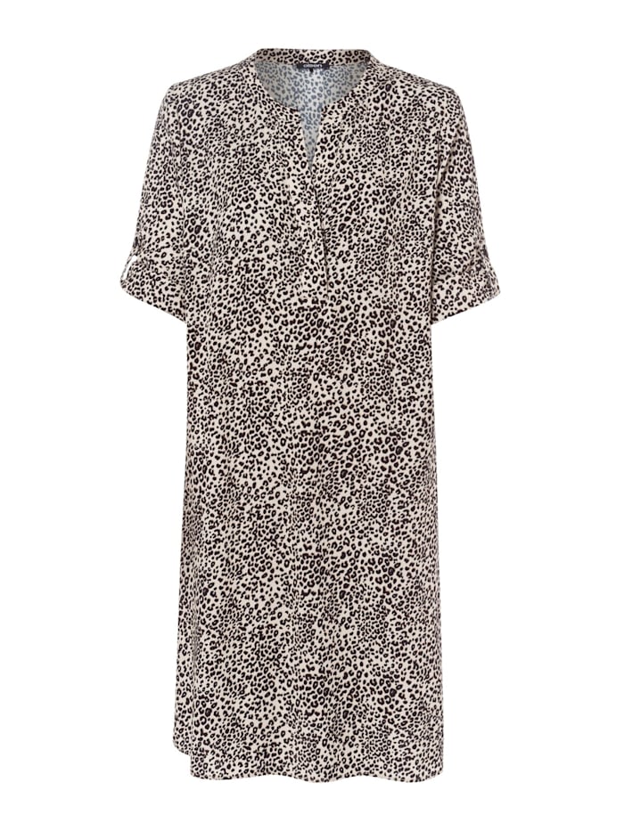 Olsen Sommerkleid mit Leopardenprint, Black