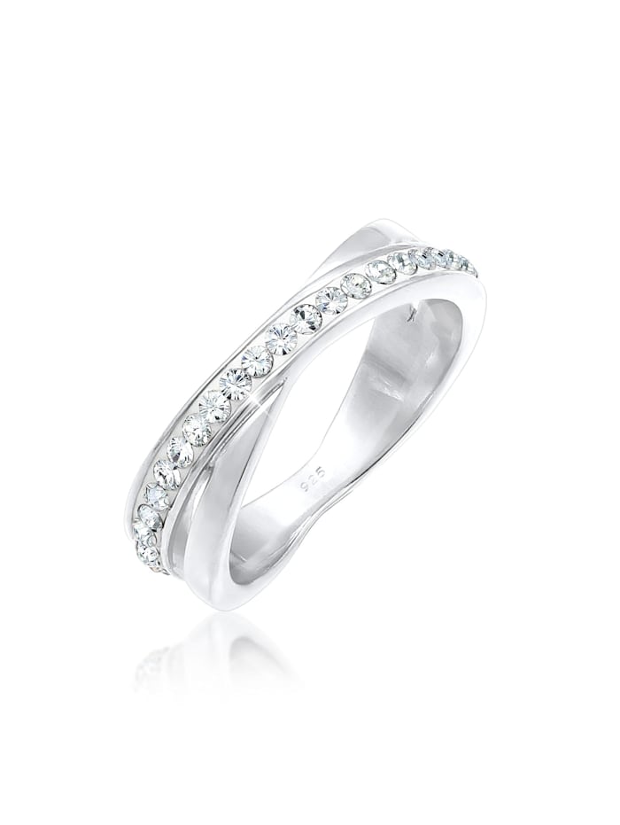 Elli Ring Wickelring Zart  Kristalle 925 Silber, Weiß
