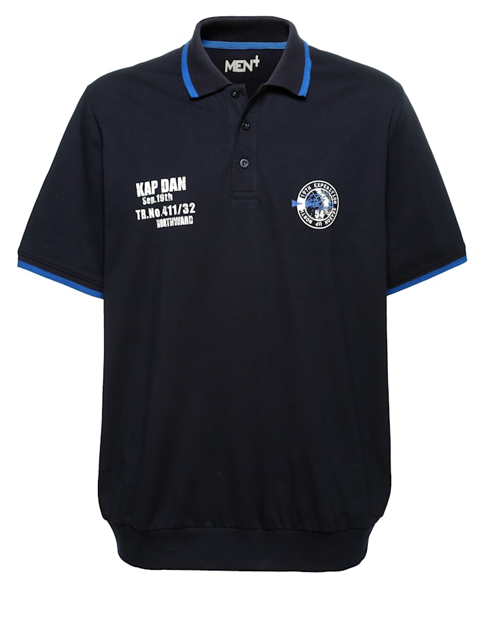 Men Plus Polo tričko v špeciálnom strihu, námornícka/kráľovská modrá