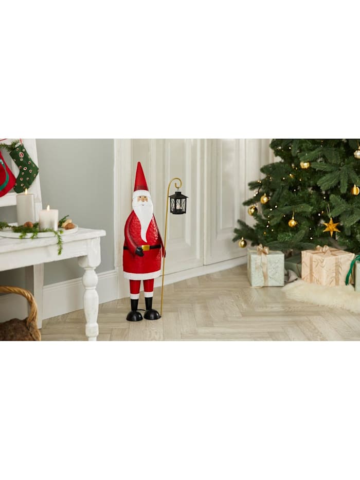 Deko-Figur Santa mit Laterne