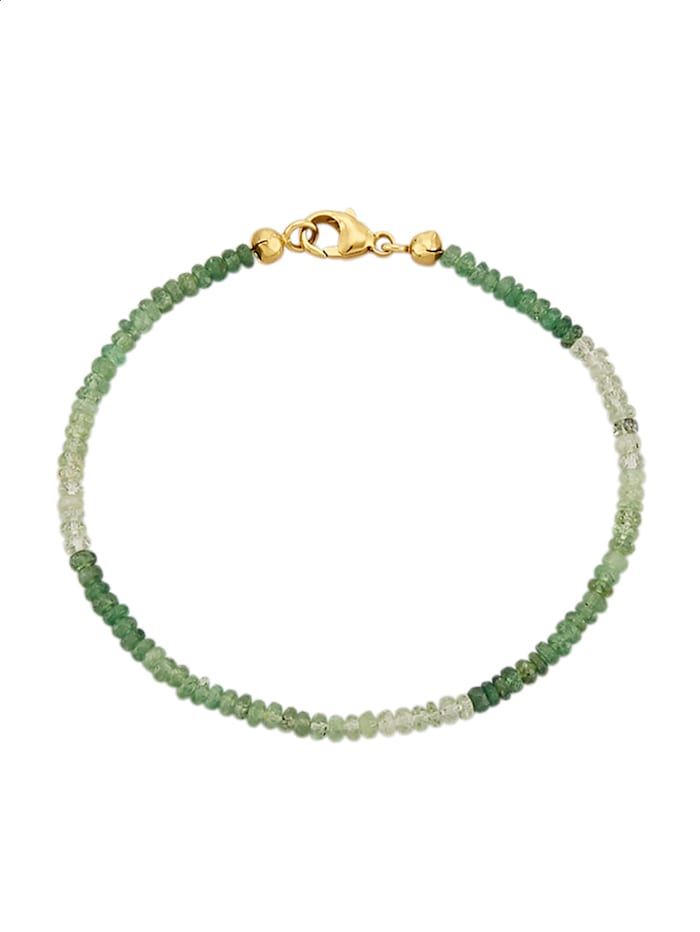 Bracelet en perles rondelles de tsavorite, Vert
