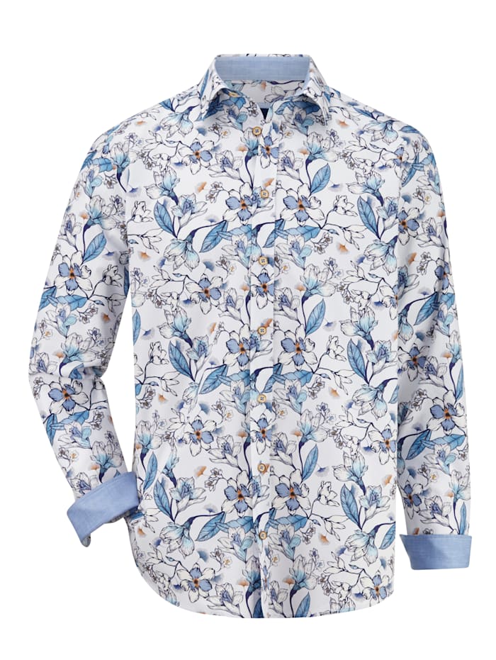 BABISTA Overhemd met bloemenprint, Wit/Blauw