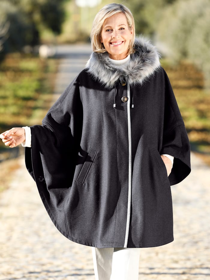 m. collection Jacke in Ponchoform, Anthrazit