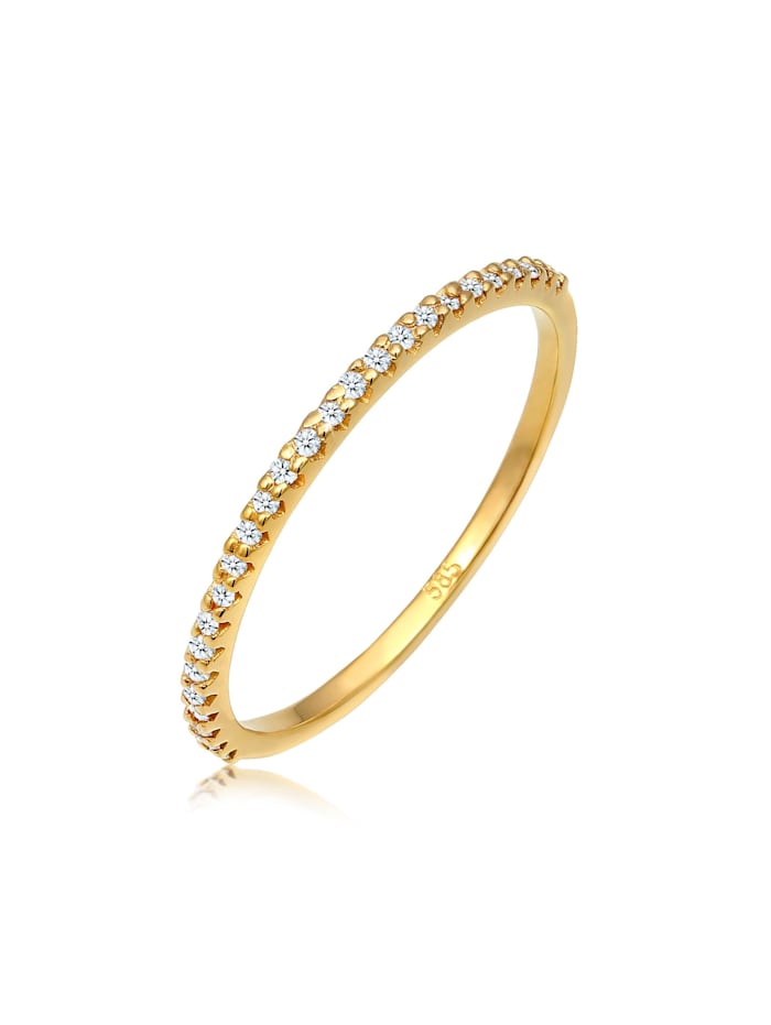Elli DIAMONDS Ring Geo Microsetting Diamant (0.125 Ct.) 585 Gelbgold, Gold