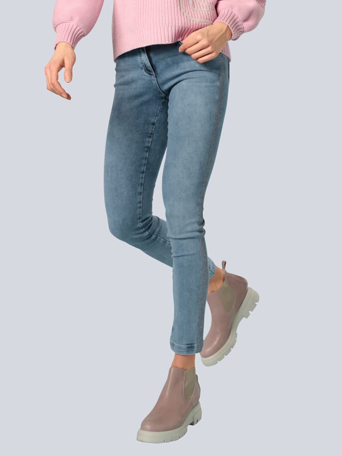 Jeans mit glitzernden Seitenstreifen