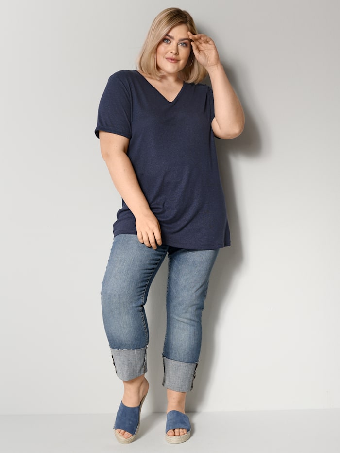 Jeans met brede omslag aan de zoom