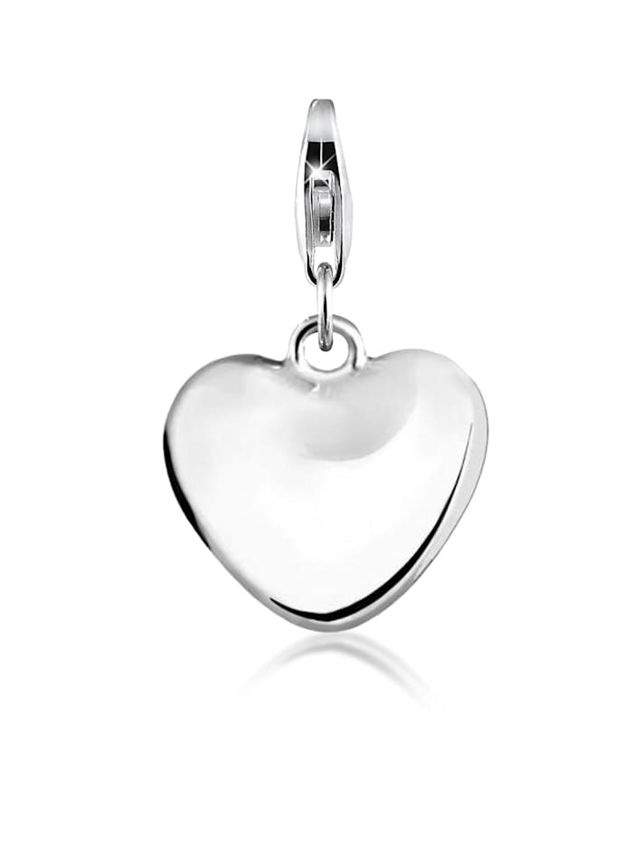 Nenalina Charm Herz-Anhänger Symbol Basic 925Er Sterling Silber, Silber