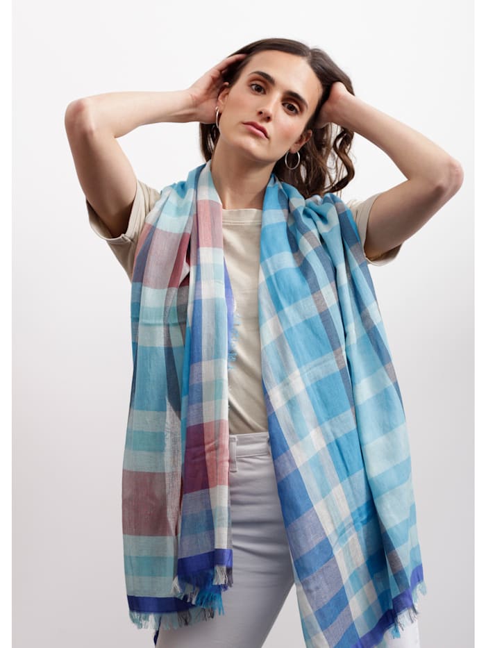 Karo-Schal aus Baumwolle und Modal