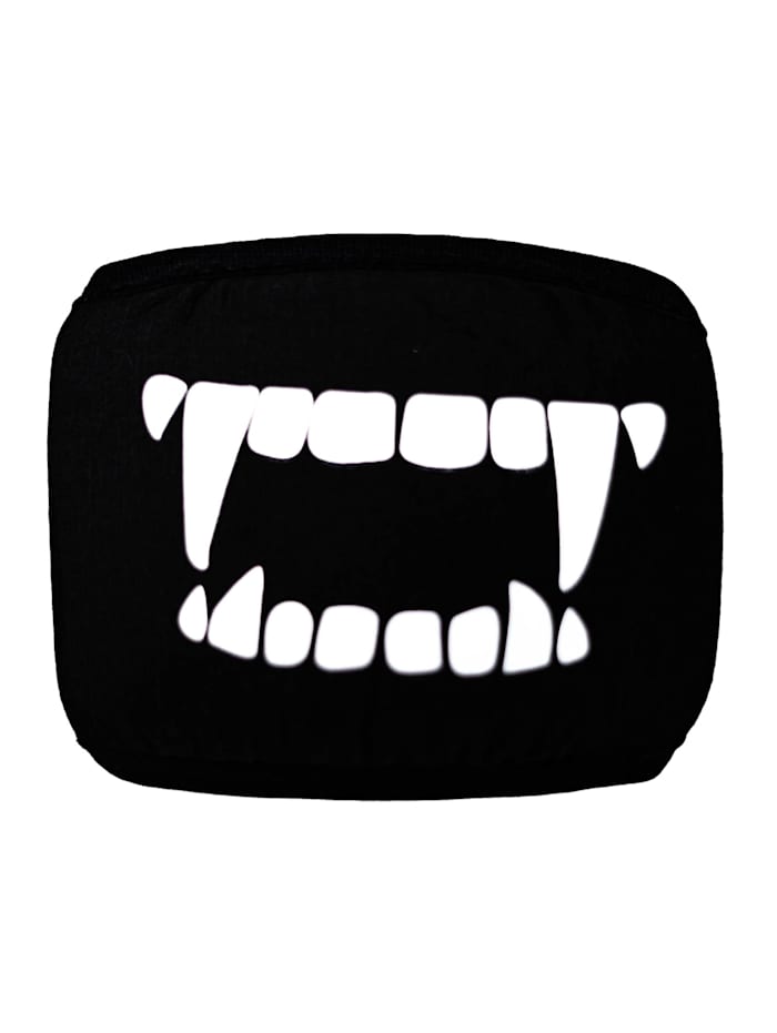 HTI-Line Mund-Nasen-Bedeckung Gorilla Zähne, Schwarz, Weiß